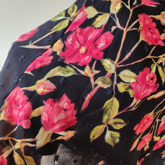 Revolve NBD Mini-A-Line Dress Isaac Red Floral Deep V-neck Cocktail - Picture 10 of 10